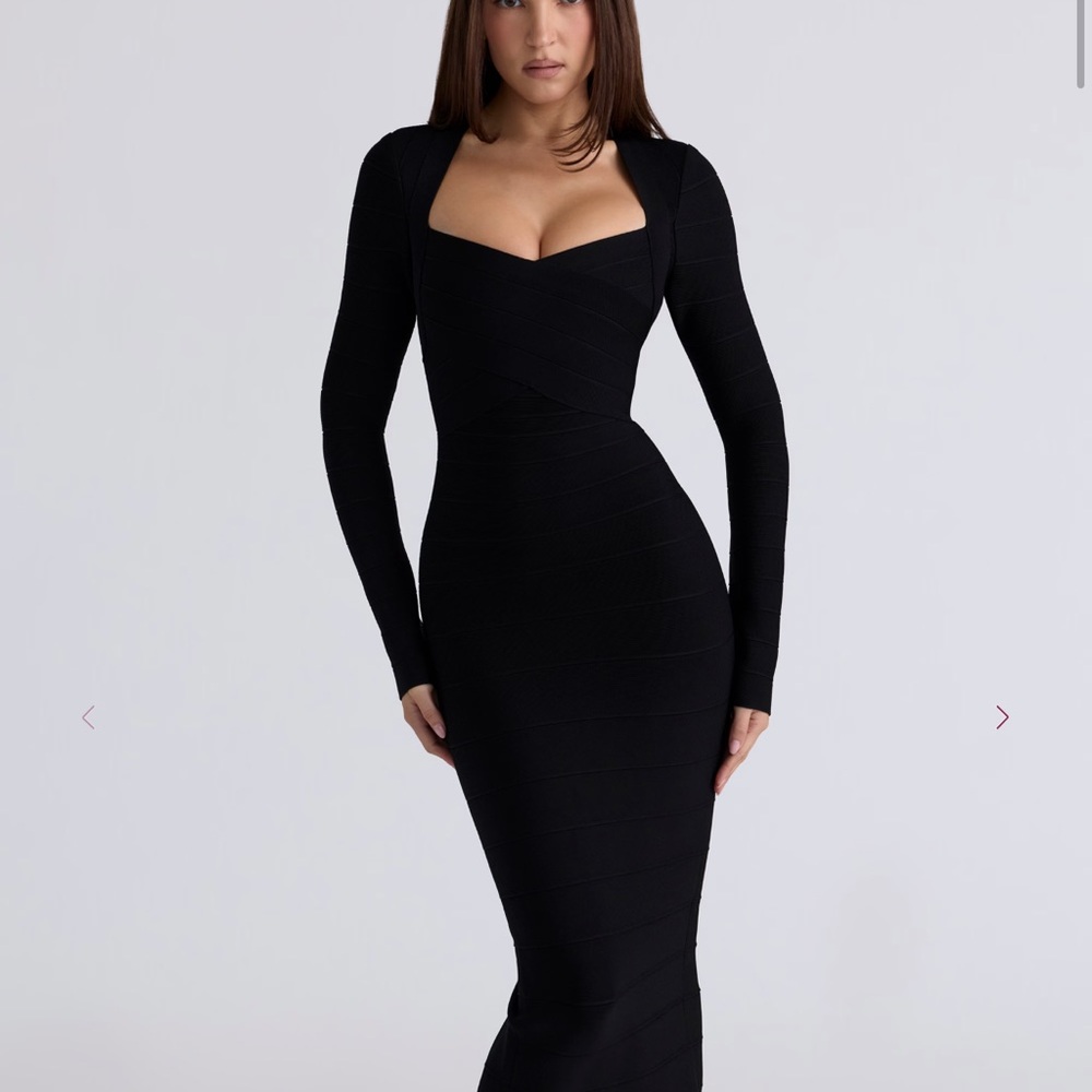 Black Long Sleeve Bandage Dress